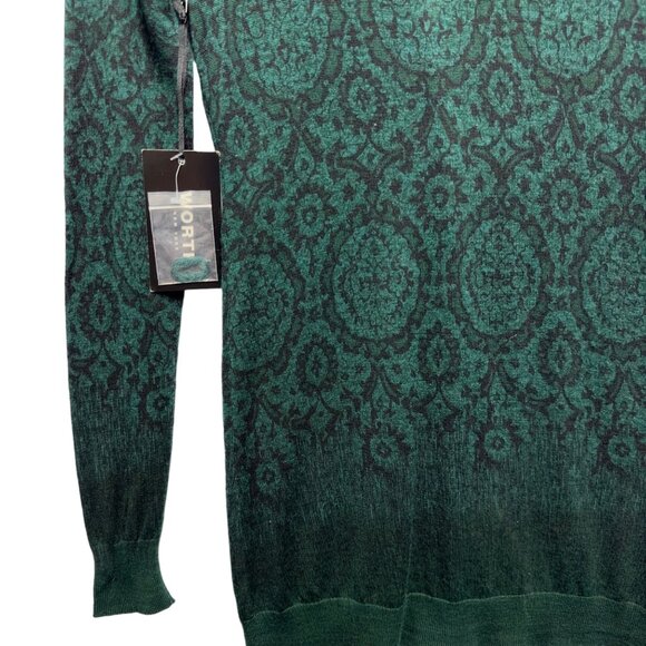 Worth 100% Wool Knit Floral Sweater Cardigan Jacket Coat - Picture 9 of 12